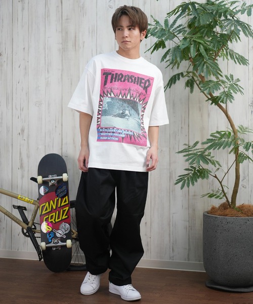 THRASHER（スラッシャー）の「【ムラサキスポーツ限定】THRASHER/スラッシャー 半袖Tシャツ/半袖Tee フロントプリント オーバーサイズ ユニセックス 252TH1ST038（Tシャツ/カットソー・メンズ・ブラック/アイボリー・XL/L/M）」の6枚目の写真