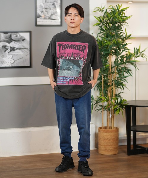 THRASHER（スラッシャー）の「【ムラサキスポーツ限定】THRASHER/スラッシャー 半袖Tシャツ/半袖Tee フロントプリント オーバーサイズ ユニセックス 252TH1ST038（Tシャツ/カットソー・メンズ・ブラック/アイボリー・XL/L/M）」の14枚目の写真