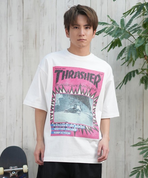 THRASHER（スラッシャー）の「【ムラサキスポーツ限定】THRASHER/スラッシャー 半袖Tシャツ/半袖Tee フロントプリント オーバーサイズ ユニセックス 252TH1ST038（Tシャツ/カットソー・メンズ・ブラック/アイボリー・XL/L/M）」の3枚目の写真