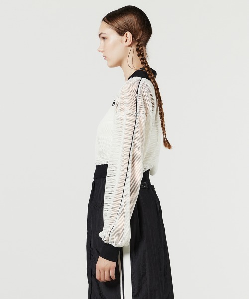 DOUBLE STANDARD CLOTHING(ダブルスタンダードクロージング)の「メッシュスキッパープルオーバー(シャツ/ブラウス・レディース・ブラック/オフホワイト・FREE)」の3枚目の写真