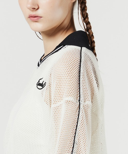 DOUBLE STANDARD CLOTHING(ダブルスタンダードクロージング)の「メッシュスキッパープルオーバー(シャツ/ブラウス・レディース・ブラック/オフホワイト・FREE)」の7枚目の写真