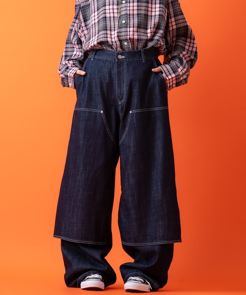aa hardwear リアルデニムパンツ セール】 【キングサイズ・暖か起毛裏地付/ストレッチ