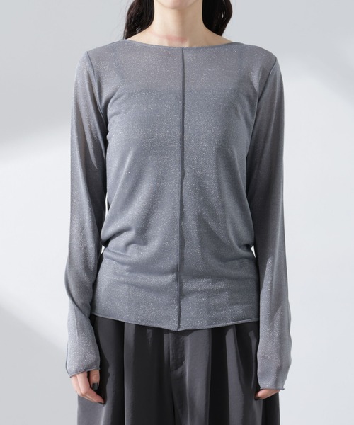 NANO universe（ナノユニバース）の「ラメシアーカットトップス（Tシャツ/カットソー・レディース・ライトグレー/イエロー/グレー・S/M）」の10枚目の写真