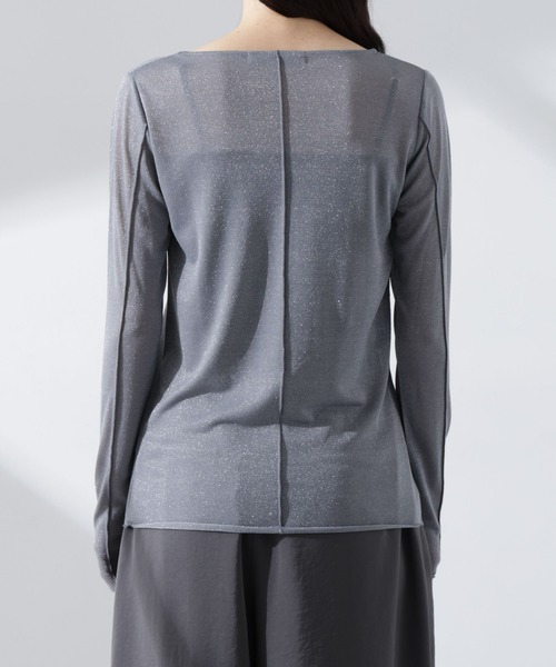 NANO universe（ナノユニバース）の「ラメシアーカットトップス（Tシャツ/カットソー・レディース・ライトグレー/イエロー/グレー・S/M）」の12枚目の写真