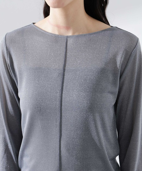 NANO universe（ナノユニバース）の「ラメシアーカットトップス（Tシャツ/カットソー・レディース・ライトグレー/イエロー/グレー・S/M）」の13枚目の写真