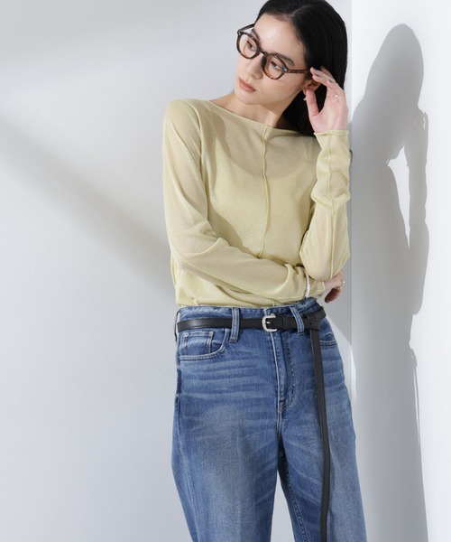 NANO universe（ナノユニバース）の「ラメシアーカットトップス（Tシャツ/カットソー・レディース・ライトグレー/イエロー/グレー・S/M）」の18枚目の写真