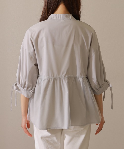 Lace Ladies(レースレディース)の「バンドカラー フロントボタン ペプラム 7分袖 ブラウス(シャツ/ブラウス・レディース・ブルー/グレー/ホワイト/ブラック・FREE/S)」の21枚目の写真