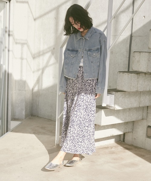 hunch(ハンチ)の「ジョーゼット総柄プリント フレアスカート(スカート・レディース・イエロー系その他/パープル系その他/ブラック系その他・FREE)」の19枚目の写真