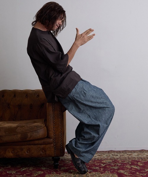 EGO TRIPPING（エゴトリッピング）の「mp13297- MARLOCK シャンブレーデニムパンツ（デニムパンツ・メンズ・ブラック/インディゴブルー・31/33/29）」の6枚目の写真