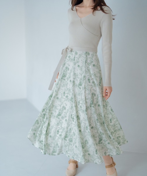 マイラン　カシュクールワンピース 洗える】ストライプ柄 カシュクールワンピース