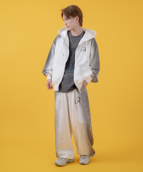 improves（インプローブス）の「グランジ加工 裏毛スウェット ジップパーカー（パーカー・メンズ・ピンク/ブラウン/ブラック/ホワイト・LARGE/MEDIUM）」の9枚目の写真