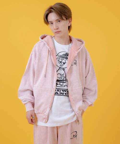 improves（インプローブス）の「グランジ加工 裏毛スウェット ジップパーカー（パーカー・メンズ・ピンク/ブラウン/ブラック/ホワイト・LARGE/MEDIUM）」の22枚目の写真