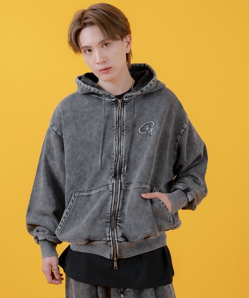 improves（インプローブス）の「グランジ加工 裏毛スウェット ジップパーカー（パーカー・メンズ・ピンク/ブラウン/ブラック/ホワイト・LARGE/MEDIUM）」の14枚目の写真