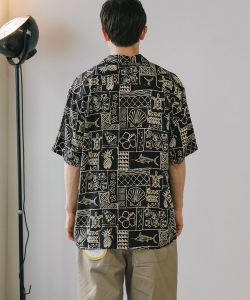 TWO PALMS（トゥーパームス）の「TWO PALMS/トゥーパームス S/S Hawaiian Shirt / Rayon MARLIN シャツ 開襟シャツ オープンカラー（シャツ/ブラウス・メンズ・ブラック・XL/L/M）」の12枚目の写真