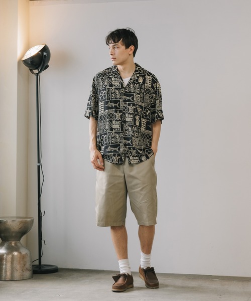 TWO PALMS（トゥーパームス）の「TWO PALMS/トゥーパームス S/S Hawaiian Shirt / Rayon MARLIN シャツ 開襟シャツ オープンカラー（シャツ/ブラウス・メンズ・ブラック・XL/L/M）」の2枚目の写真