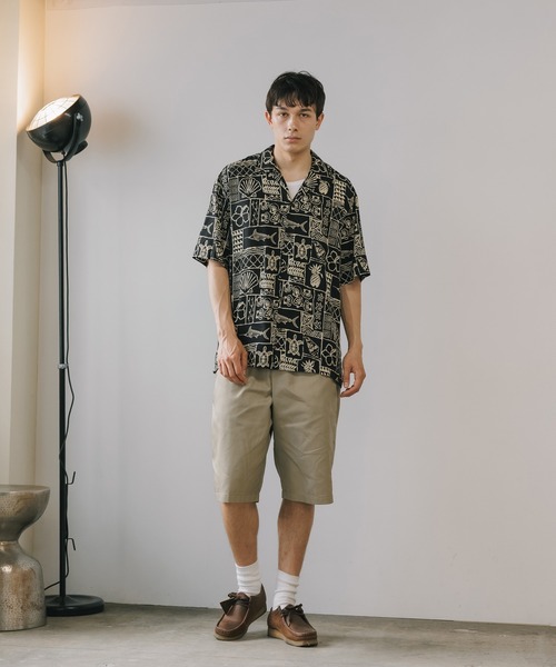 TWO PALMS（トゥーパームス）の「TWO PALMS/トゥーパームス S/S Hawaiian Shirt / Rayon MARLIN シャツ 開襟シャツ オープンカラー（シャツ/ブラウス・メンズ・ブラック・XL/L/M）」の18枚目の写真