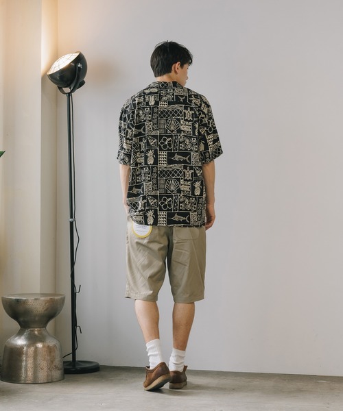 TWO PALMS（トゥーパームス）の「TWO PALMS/トゥーパームス S/S Hawaiian Shirt / Rayon MARLIN シャツ 開襟シャツ オープンカラー（シャツ/ブラウス・メンズ・ブラック・XL/L/M）」の3枚目の写真