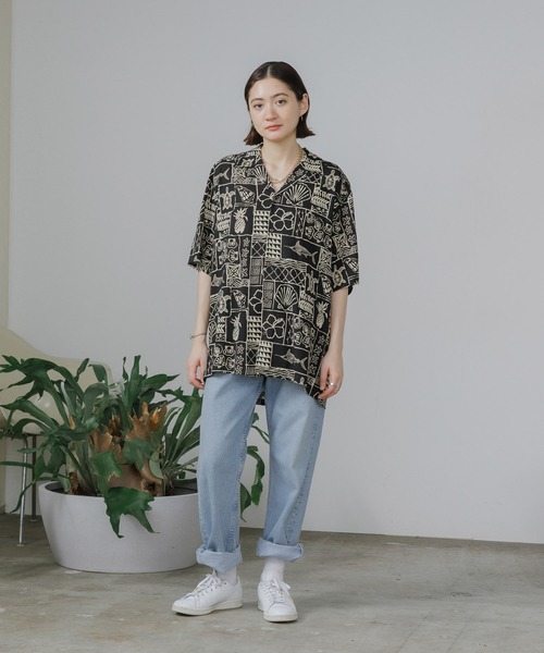 TWO PALMS（トゥーパームス）の「TWO PALMS/トゥーパームス S/S Hawaiian Shirt / Rayon MARLIN シャツ 開襟シャツ オープンカラー（シャツ/ブラウス・メンズ・ブラック・XL/L/M）」の22枚目の写真