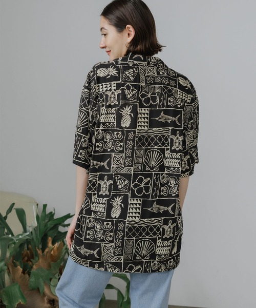 TWO PALMS（トゥーパームス）の「TWO PALMS/トゥーパームス S/S Hawaiian Shirt / Rayon MARLIN シャツ 開襟シャツ オープンカラー（シャツ/ブラウス・メンズ・ブラック・XL/L/M）」の20枚目の写真