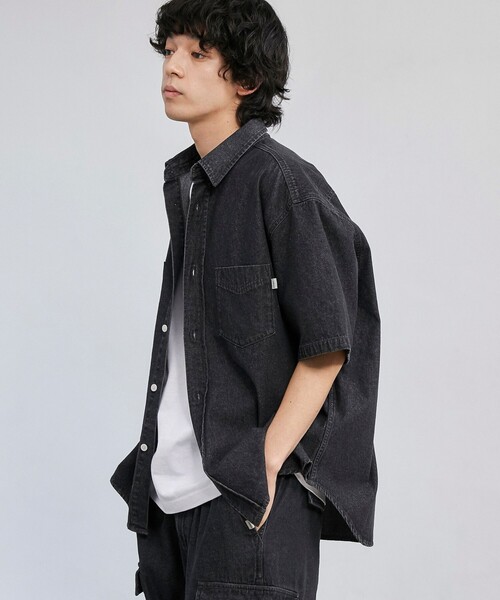 coen(コーエン)の「【C.DENIMS】デニムルーズシャツ(シャツ/ブラウス・メンズ・ダークグレー/ネイビー/ライトブルー・L/M/S)」の1枚目の写真