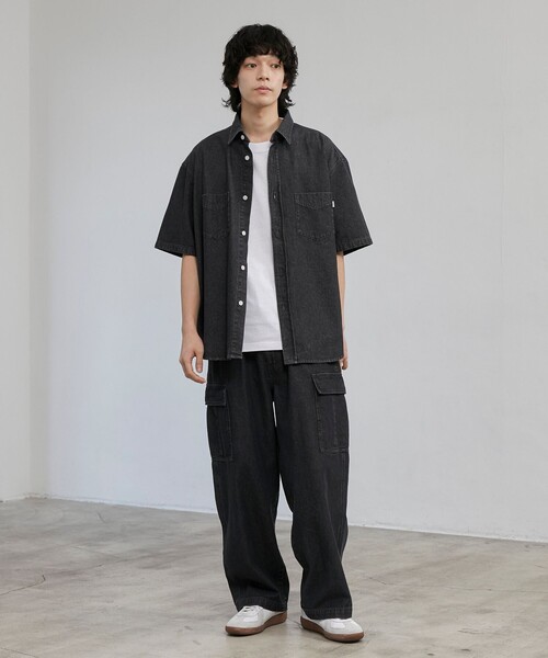 coen(コーエン)の「【C.DENIMS】デニムルーズシャツ(シャツ/ブラウス・メンズ・ダークグレー/ネイビー/ライトブルー・L/M/S)」の5枚目の写真