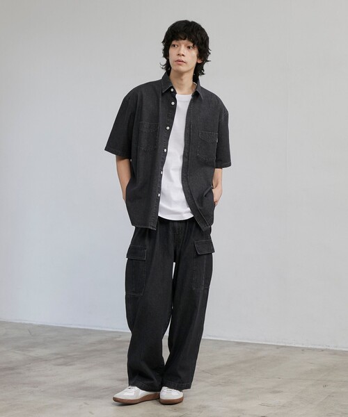 coen(コーエン)の「【C.DENIMS】デニムルーズシャツ(シャツ/ブラウス・メンズ・ダークグレー/ネイビー/ライトブルー・L/M/S)」の7枚目の写真