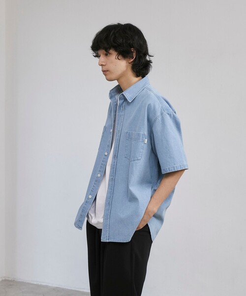 coen(コーエン)の「【C.DENIMS】デニムルーズシャツ(シャツ/ブラウス・メンズ・ダークグレー/ネイビー/ライトブルー・L/M/S)」の12枚目の写真