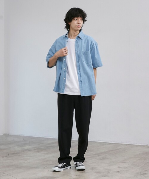 coen(コーエン)の「【C.DENIMS】デニムルーズシャツ(シャツ/ブラウス・メンズ・ダークグレー/ネイビー/ライトブルー・L/M/S)」の13枚目の写真