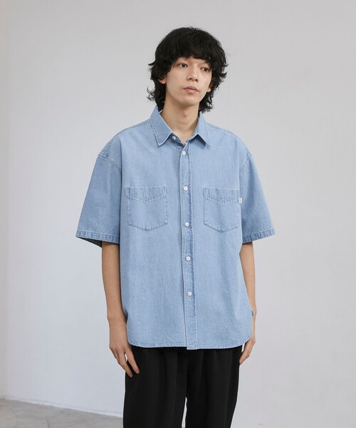 coen(コーエン)の「【C.DENIMS】デニムルーズシャツ(シャツ/ブラウス・メンズ・ダークグレー/ネイビー/ライトブルー・L/M/S)」の14枚目の写真