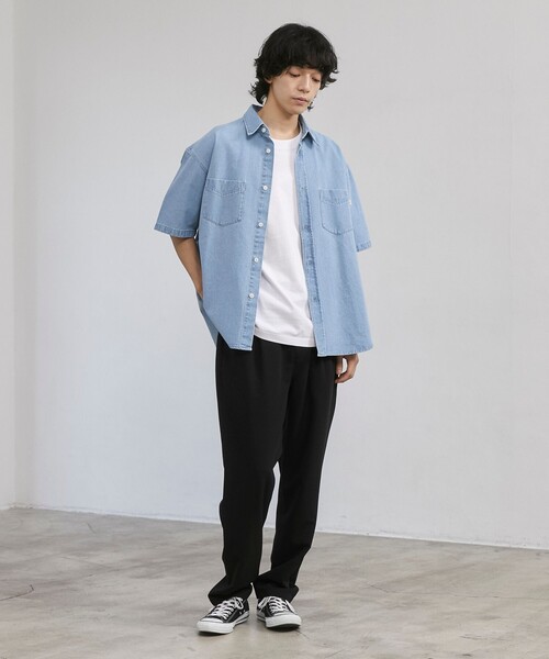 coen(コーエン)の「【C.DENIMS】デニムルーズシャツ(シャツ/ブラウス・メンズ・ダークグレー/ネイビー/ライトブルー・L/M/S)」の15枚目の写真