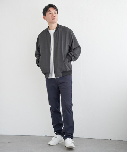 ikka（イッカ）の「【雑誌MonoMax4月号掲載】イージーケアリネンライクブルゾン【親子コーデ】（ブルゾン・メンズ・ネイビー/グレー/ベージュ/チャコール・M/XL/L/S）」の21枚目の写真