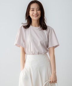 【洗える】 スーペリアジャージー Uネック半袖プルオーバー 洗える】 スーペリアジャージー Uネック半袖プルオーバー / ICB