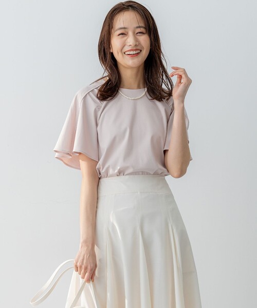 組曲（クミキョク）の「スムースシルケット カットソー（Tシャツ/カットソー・レディース・ピンク系/ブラック系/アイボリー系・2/3）」の4枚目の写真