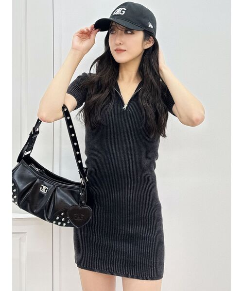 GYDA（ジェイダ）の「ブリーチハーフZIPリブニットワンピース（ワンピース・レディース・ブラック/ネイビー/オフホワイト・FREE）」の22枚目の写真