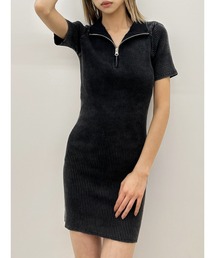 GYDA | ブリーチハーフZIPリブニットワンピース(ワンピース)