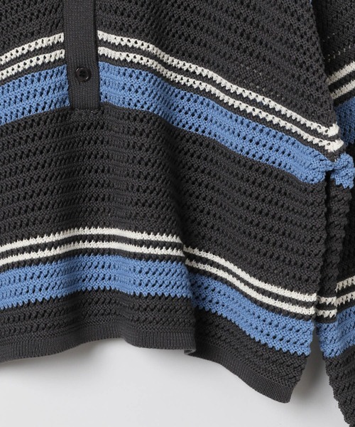 LEPSIM（レプシィム）の「7ゲージラガー長袖メッシュ　243185（ニット/セーター・レディース・チャコールグレー/ホワイト×ブラック/ホワイト系その他・FREE）」の7枚目の写真