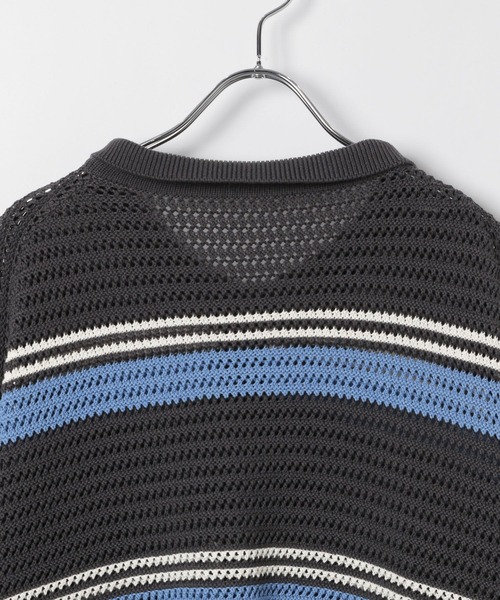 LEPSIM（レプシィム）の「7ゲージラガー長袖メッシュ　243185（ニット/セーター・レディース・チャコールグレー/ホワイト×ブラック/ホワイト系その他・FREE）」の8枚目の写真