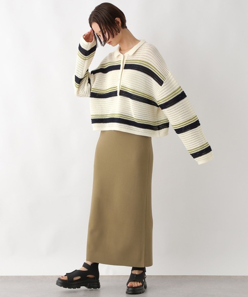 LEPSIM（レプシィム）の「7ゲージラガー長袖メッシュ　243185（ニット/セーター・レディース・チャコールグレー/ホワイト×ブラック/ホワイト系その他・FREE）」の22枚目の写真