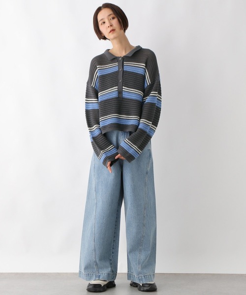 LEPSIM（レプシィム）の「7ゲージラガー長袖メッシュ　243185（ニット/セーター・レディース・チャコールグレー/ホワイト×ブラック/ホワイト系その他・FREE）」の15枚目の写真