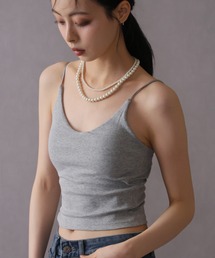 【ブラトップ】カップ付きバックデザインキャミソール