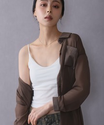 【ブラトップ】カップ付きバックデザインキャミソール