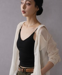 【ブラトップ】カップ付きバックデザインキャミソール