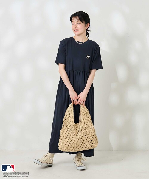 FREAK'S STORE(フリークスストア)の「MLB 切替 Tシャツワンピース(ワンピース・レディース・サックスブルー/チャコール/ネイビー・フリ-)」の12枚目の写真