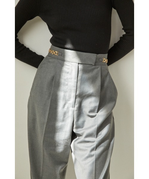 Estella.K(エステラケー)の「Ciara Semi-wide Pants ビットチェーン付きパンツ(スラックス・レディース・キャメル/ライトベージュ/ブラック/グレー・SMALL/MEDIUM)」の19枚目の写真