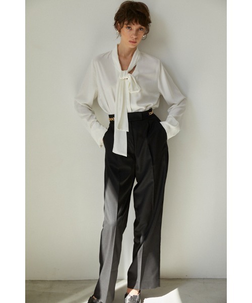 Ciara Semi-wide Pants ビットチェーン付きパンツ（スラックス