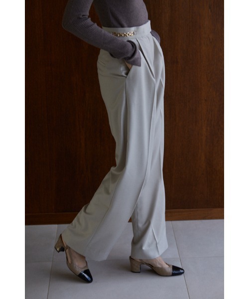 Ciara Semi-wide Pants ビットチェーン付きパンツ（スラックス