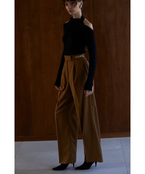Ciara Semi-wide Pants ビットチェーン付きパンツ（スラックス