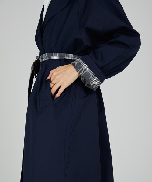 CIEL'AIR(シエルエアー)の「Reversible Trench Coat(トレンチコート・レディース・ネイビー・FREE)」の4枚目の写真
