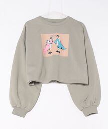 【Spiritoso】怪獣カップルプリントクロップドトップス