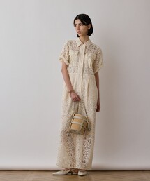 値下げ♪【未使用❤️タグ付】グレースコンチネンタル　オールインワンレースサロペット GRACE CONTINENTAL グレースコンチネンタル 刺繍ワイドサロペット